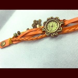 Pumpkin Spice 🎃 Gorgeous Orange Leather Watch